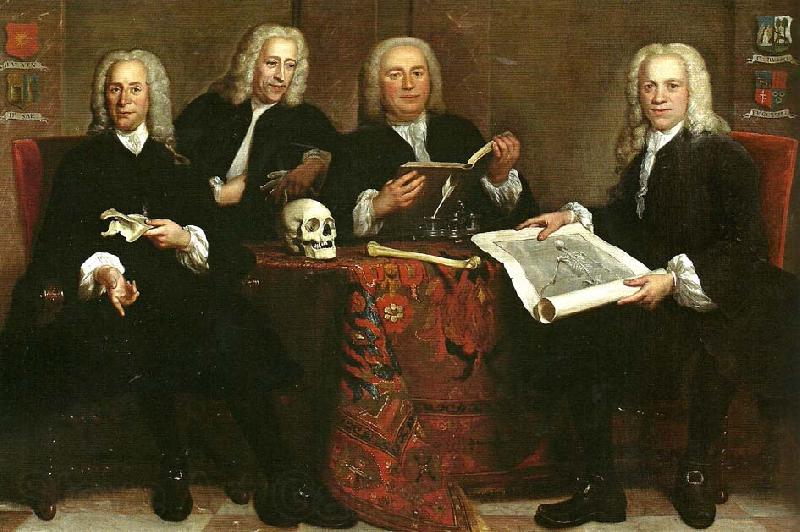 jan maurits quinckhard fyra foreatandare fran kirurgernas gille Germany oil painting art